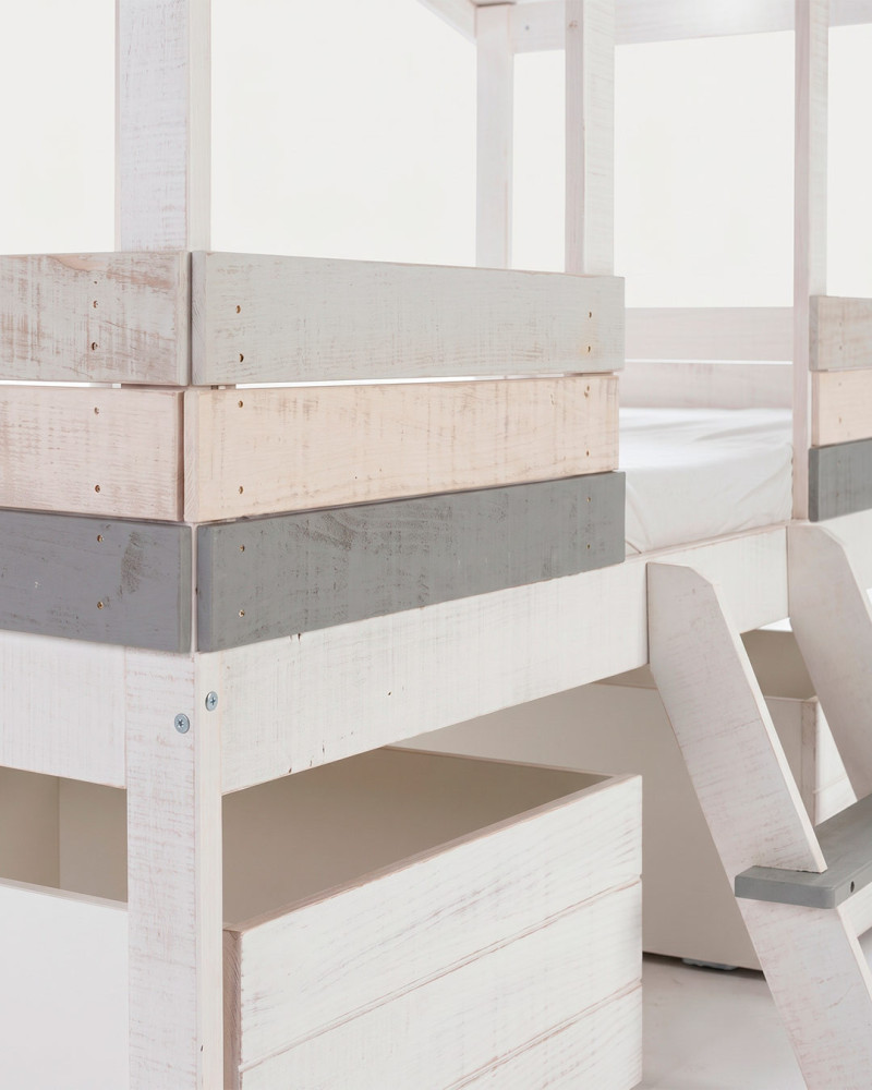 Cama infantil cabaña ALDO VISTA DETALLE 3/4