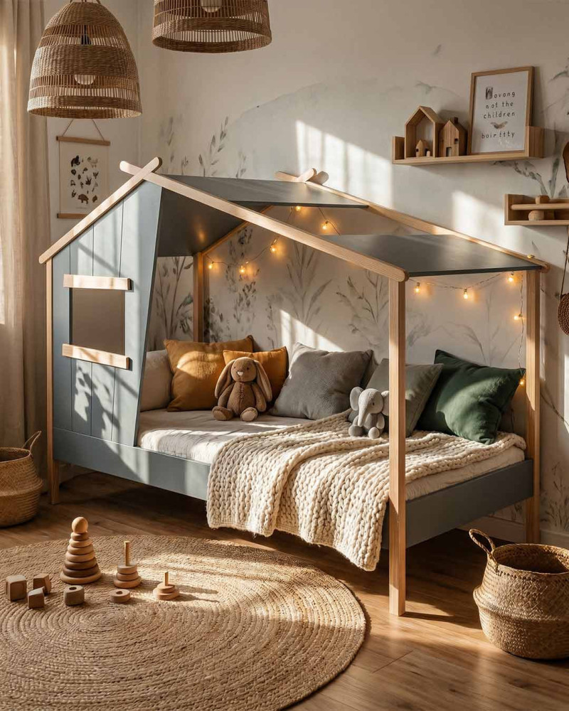 Cama infantil cabaña KAIA VISTA DETALLE