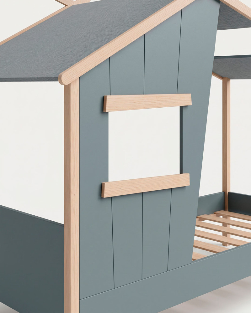 Cama infantil cabaña KAIA DETALLE DE LA PARTE IZQUIERDA
