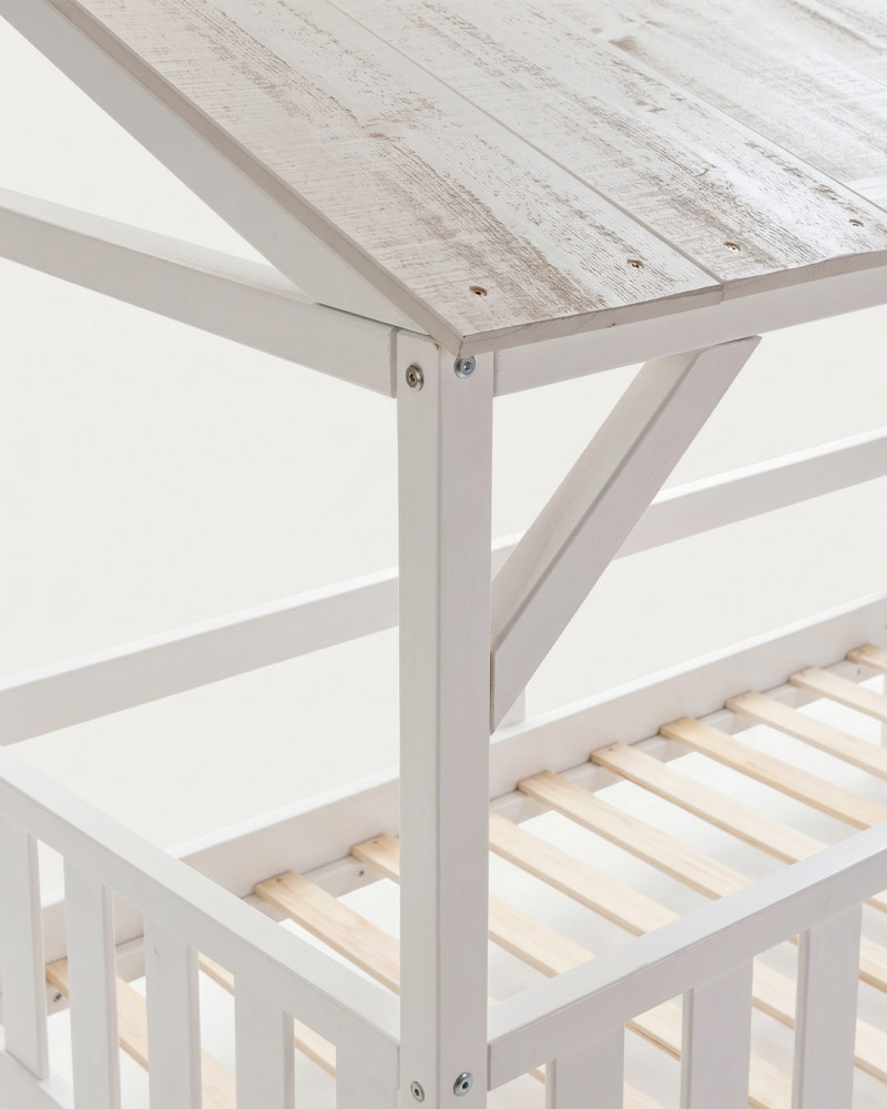 Cama infantil cabaña LEO VISTA DETALLE DE ESQUINA SUPERIOR
