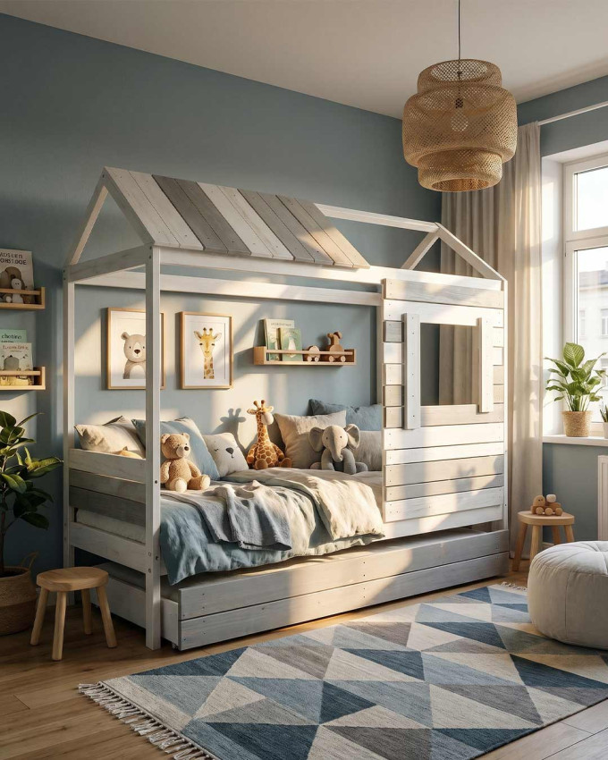 Cama infantil cabaña POLA