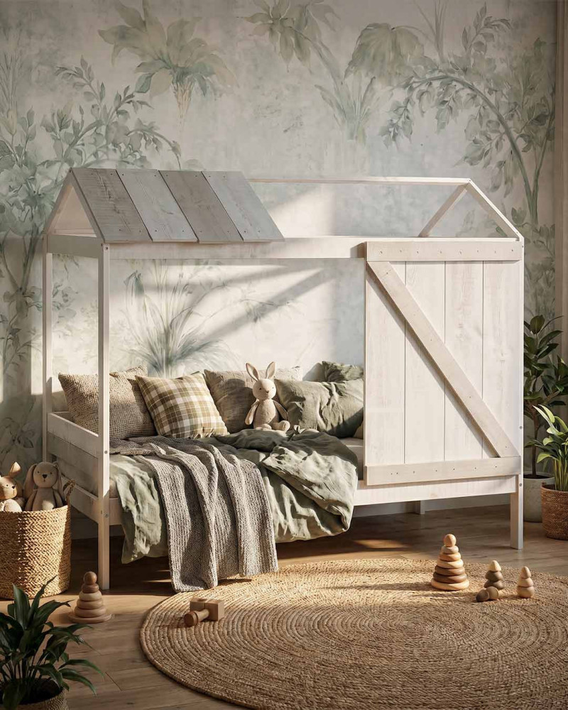 Cama infantil cabaña RINA VISTA DECORADA