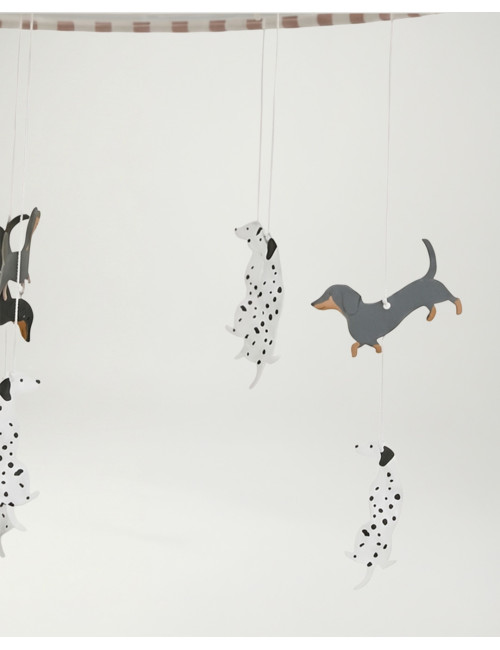 Móvil Infantil Rayas con Perritos | Rey Home