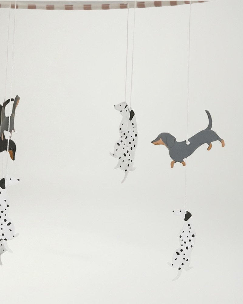 Móvil Infantil Rayas con Perritos | Rey Home