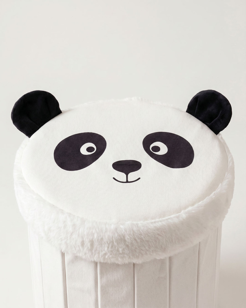 Cesto infantil panda con tapa suave | Rey Home