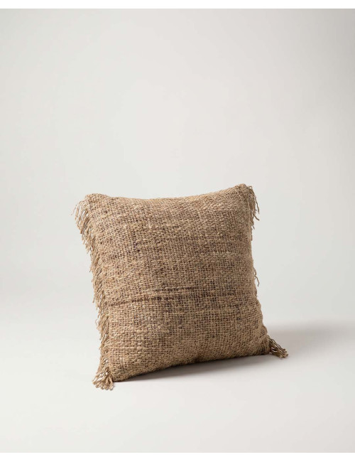 Cojín de Yute Natural con Flecos | Textura Artesanal | Rey Home