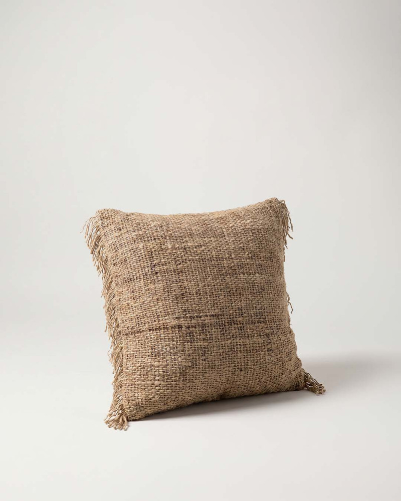 Cojín de Yute Natural con Flecos | Textura Artesanal | Rey Home
