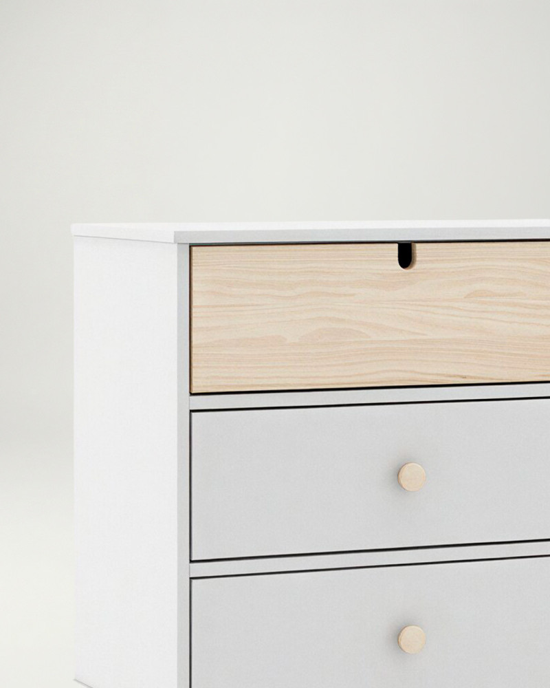 Comoda blanca bebé DOMI pomos | Rey Home