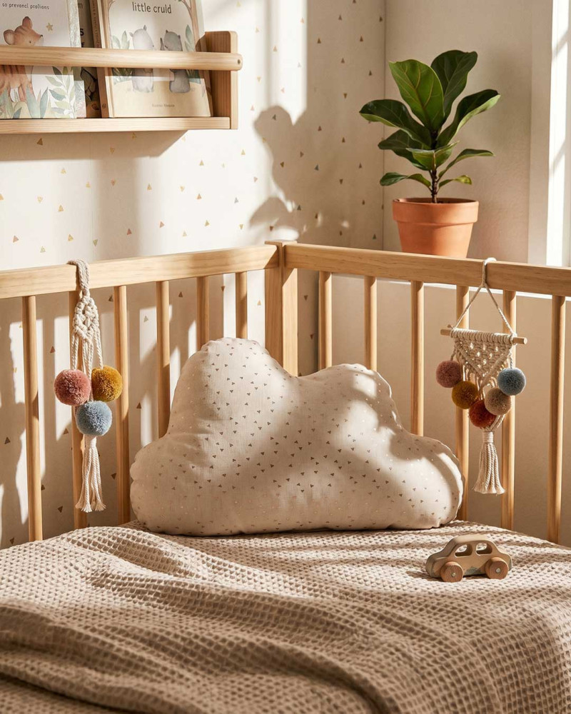 Cojín nube Arlequín multicolor | Decoración infantil moderna – Rey
