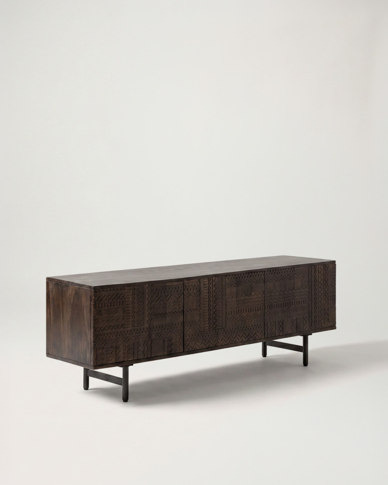 Mueble TV mango 3 puertas ARESTE vista perspectiva