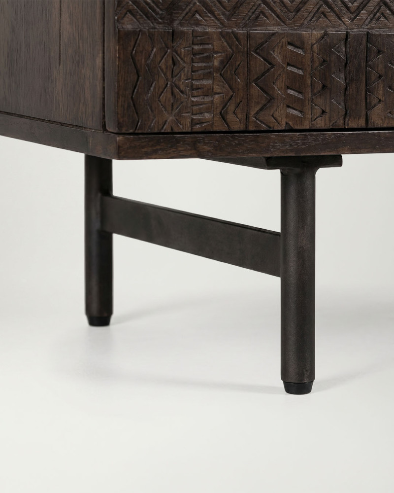 Mueble TV mango 3 puertas ARESTE vista detalle patas