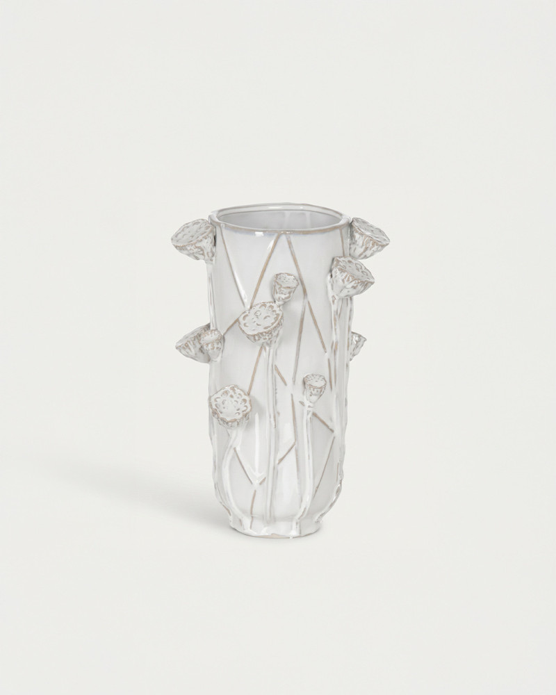 Jarrón flores blanco SAVIA | Rey Home
