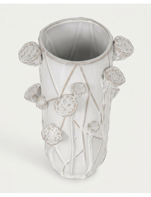 Jarrón flores blanco SAVIA | Rey Home