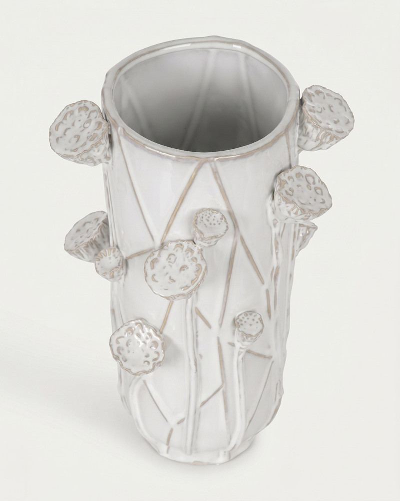 Jarrón flores blanco SAVIA | Rey Home