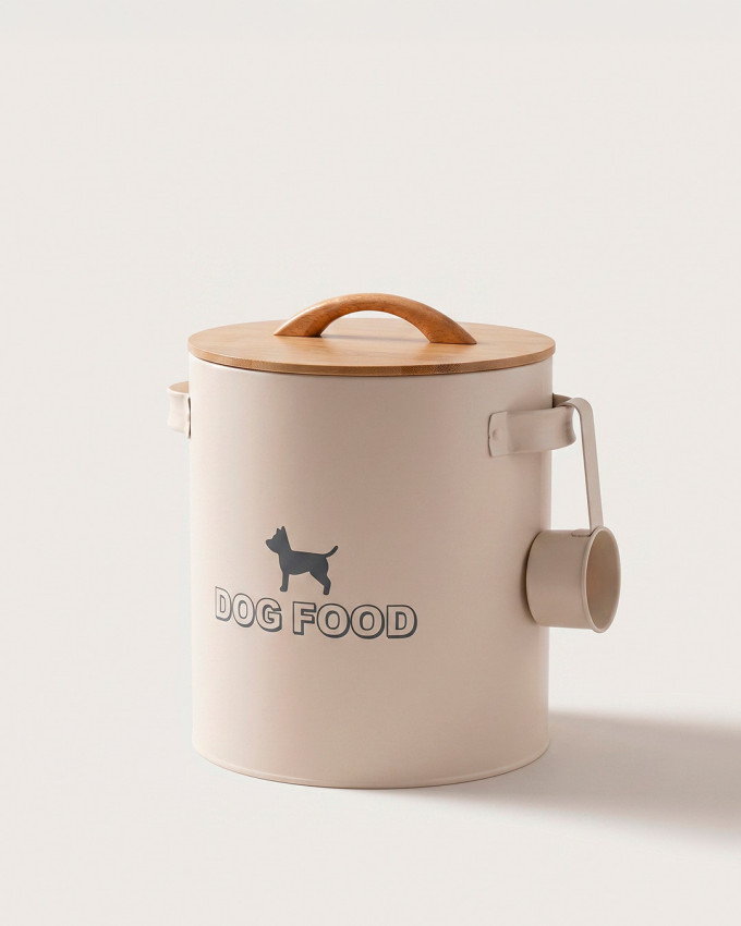 Bote comida mascota bambu JORVI