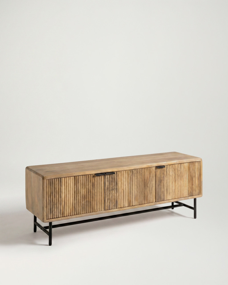 Comprar Mueble TV LESTER 3 puertas acanaladas | Rey Home