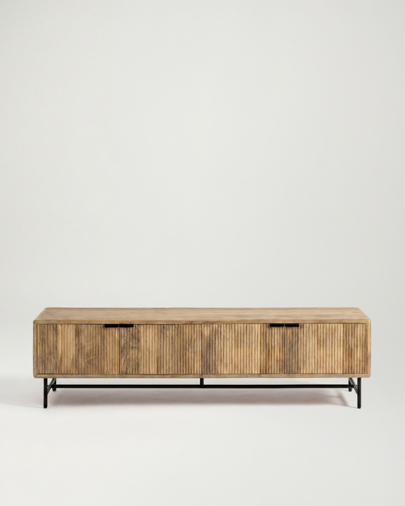 Mueble TV PADOC 4 puertas acanaladas vista frontal