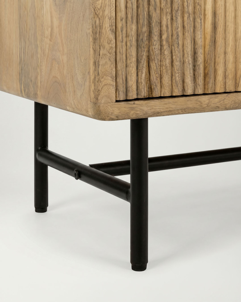 Mueble TV PADOC 4 puertas acanaladas vista detalle patas