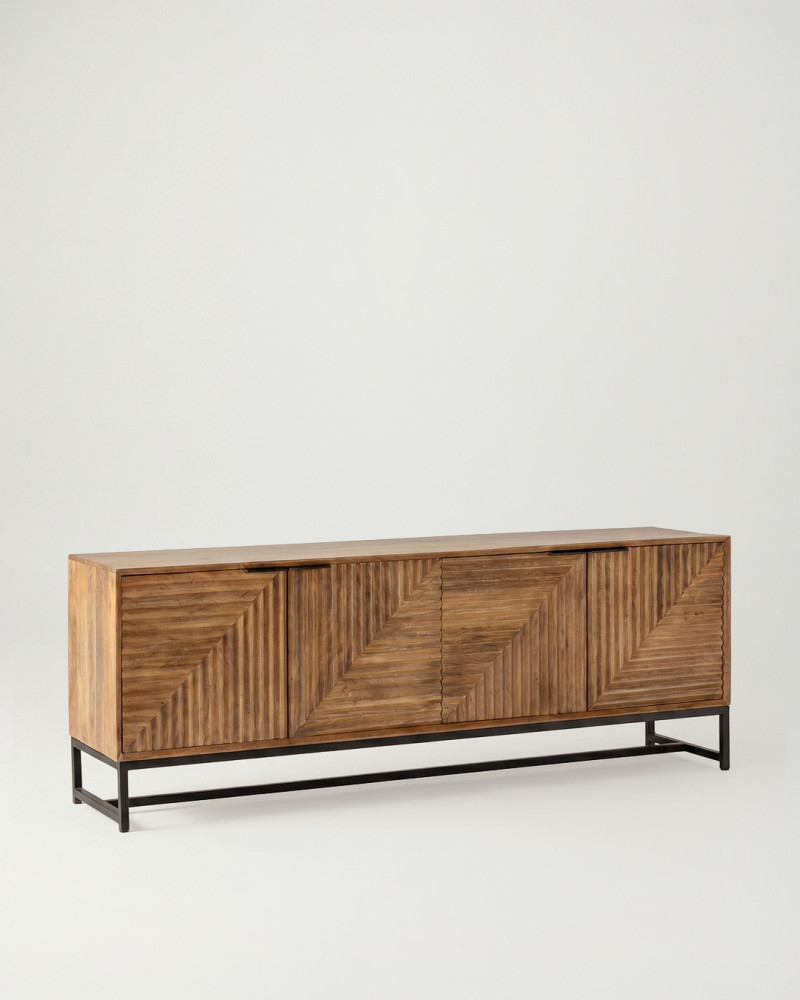 Mueble 4 puertas TV PRIVE mango vista perspectiva
