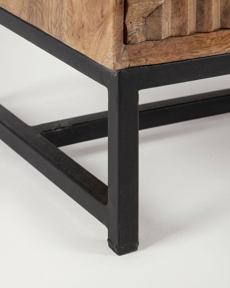 Mueble 4 puertas TV PRIVE mango vista detalle patas
