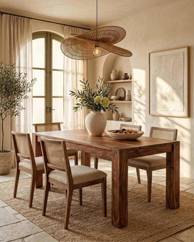 Mesa comedor extensible de madera GARNACHA