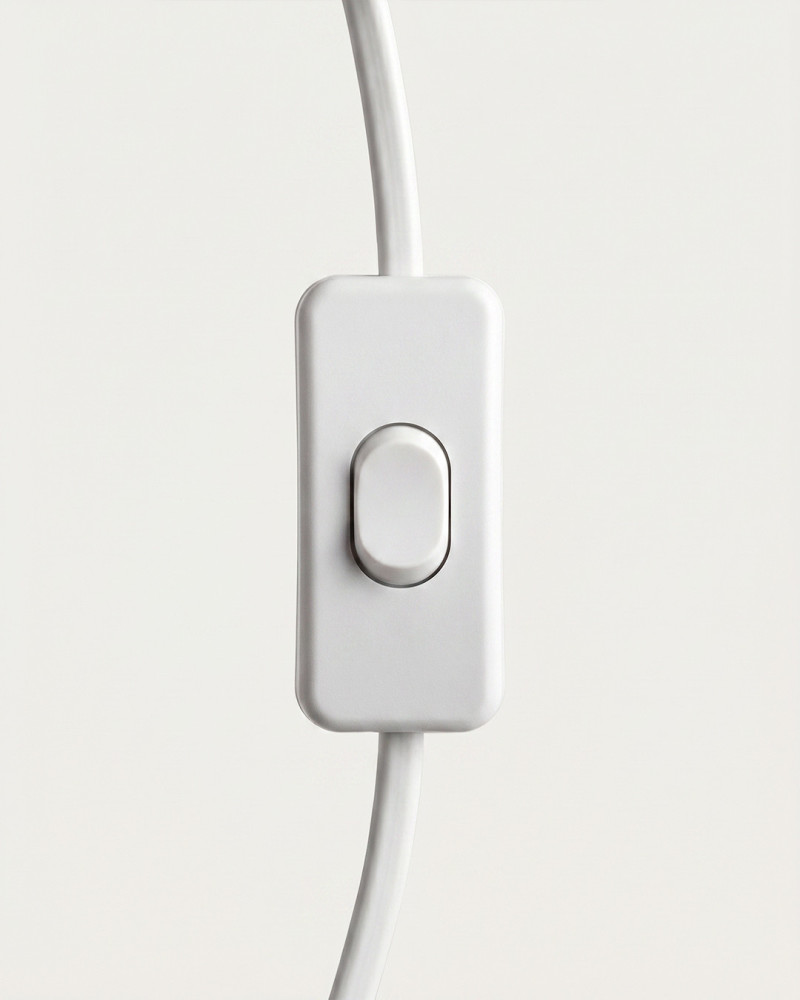 Lámpara pie beige resina MERAK detalle interruptor