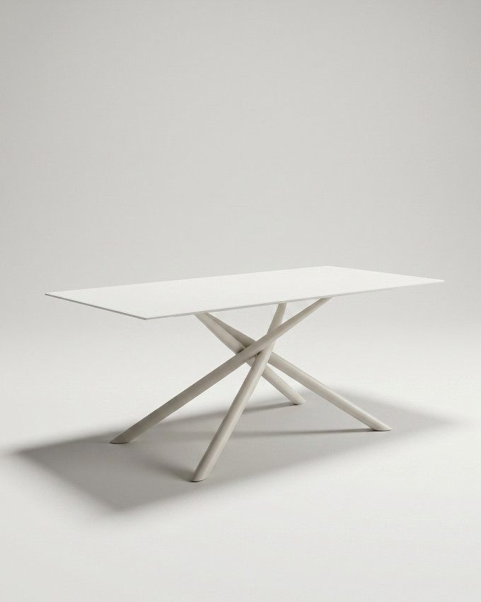 Mesa comedor metal y cristal SALEM