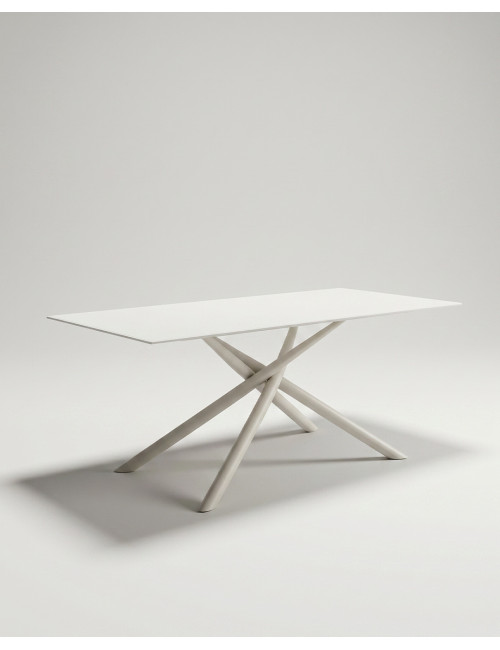 Mesa comedor metal y cristal SALEM | Rey Home