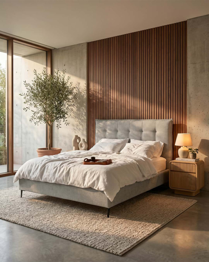Cama tapizada con cabecero y canapé  ELVA