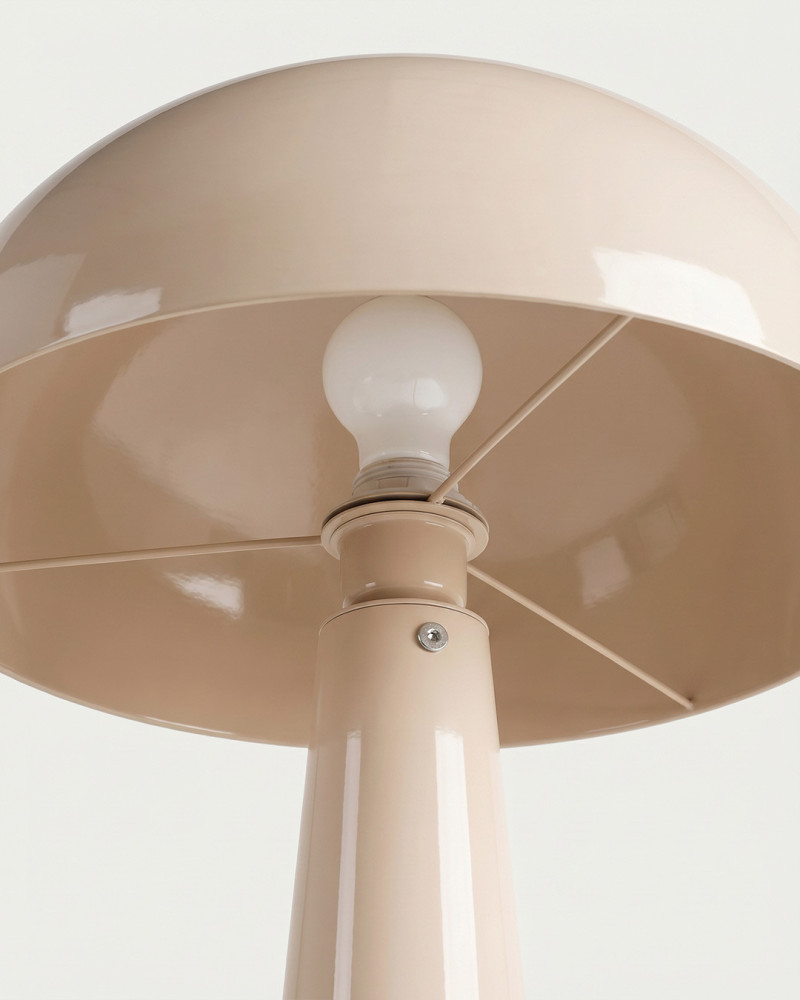 Lámpara pie beige metal TARENZO detalle