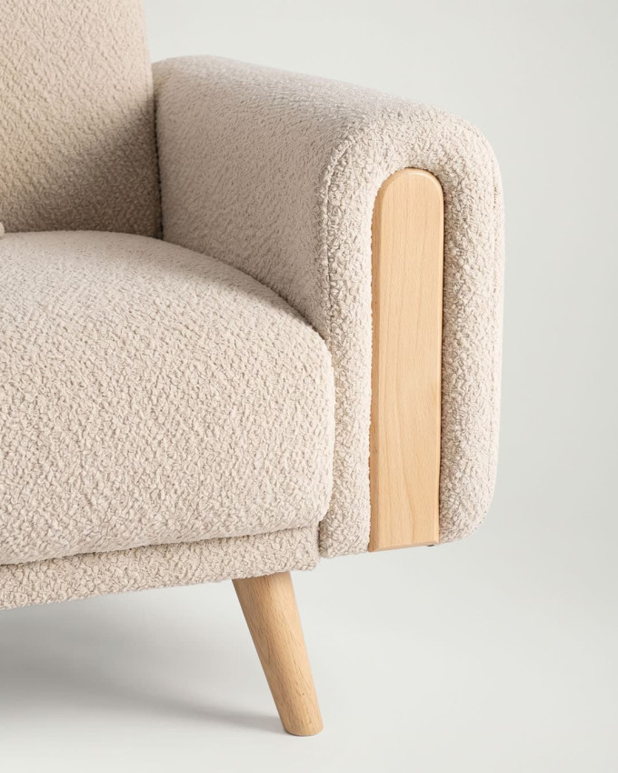 Sofá cama click-clack patas madera LINO
