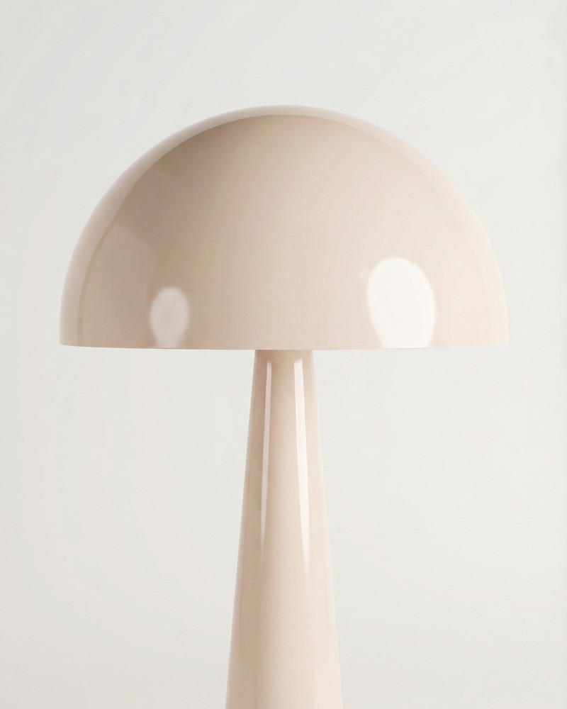 Lámpara pie beige metal TARENZO detalle