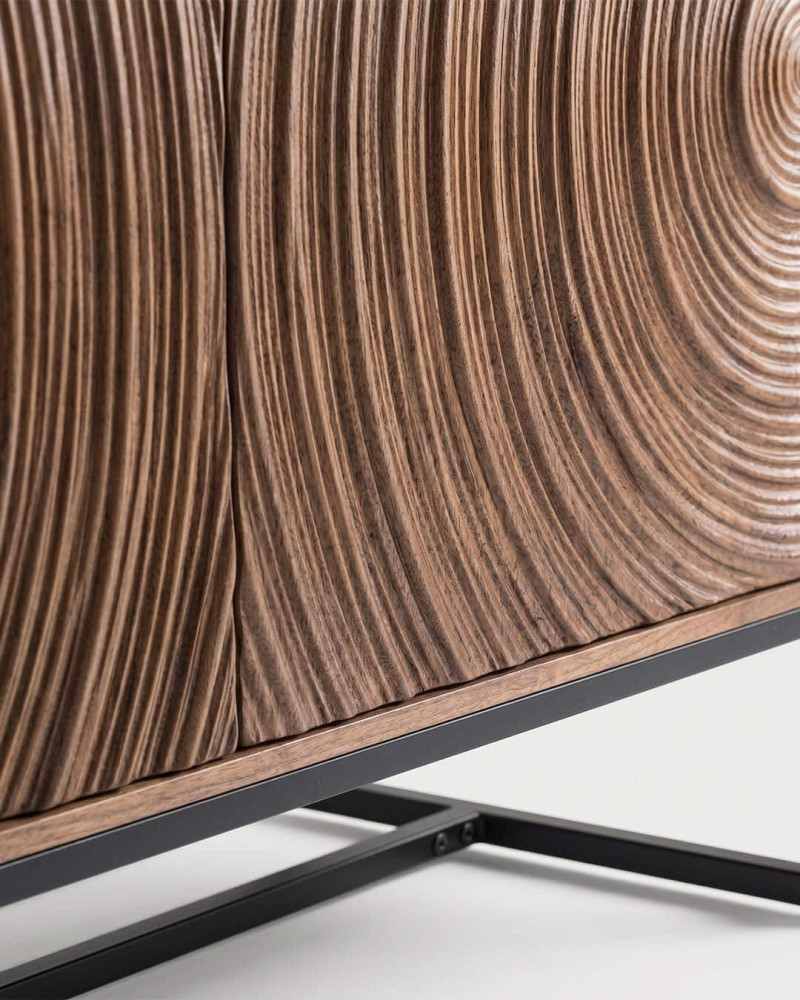 Aparador en madera de mango CASE vista detalle de puerta y patas