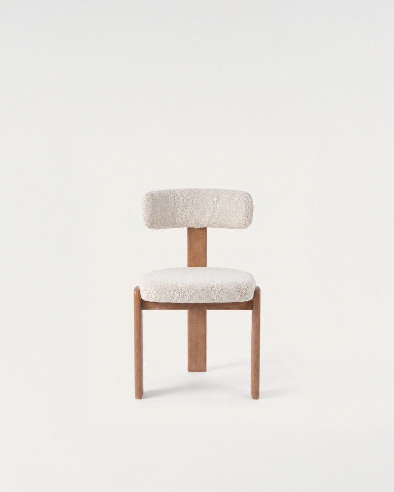 Silla ELINDA color crema vista frontal