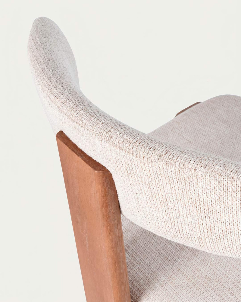 Silla ELINDA color crema vista detalle del respaldo
