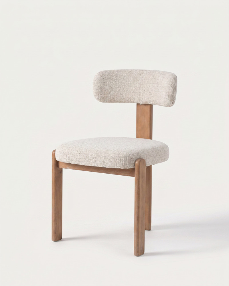 Silla ELINDA color crema vista 3/4