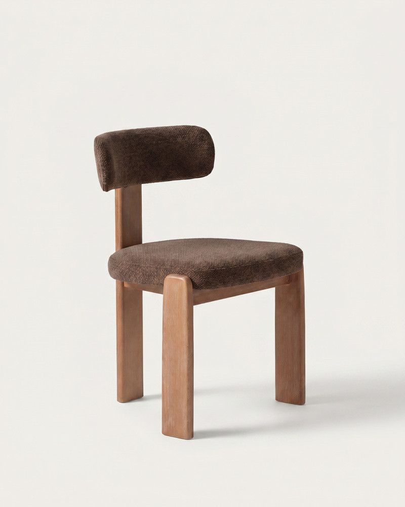 Silla ELINDA color marron vista 3/4