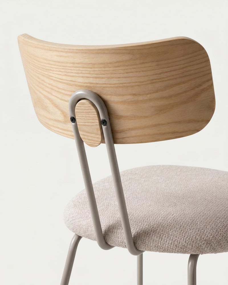 Silla KANO color beige vista de detalle de la parte trasera del respaldo