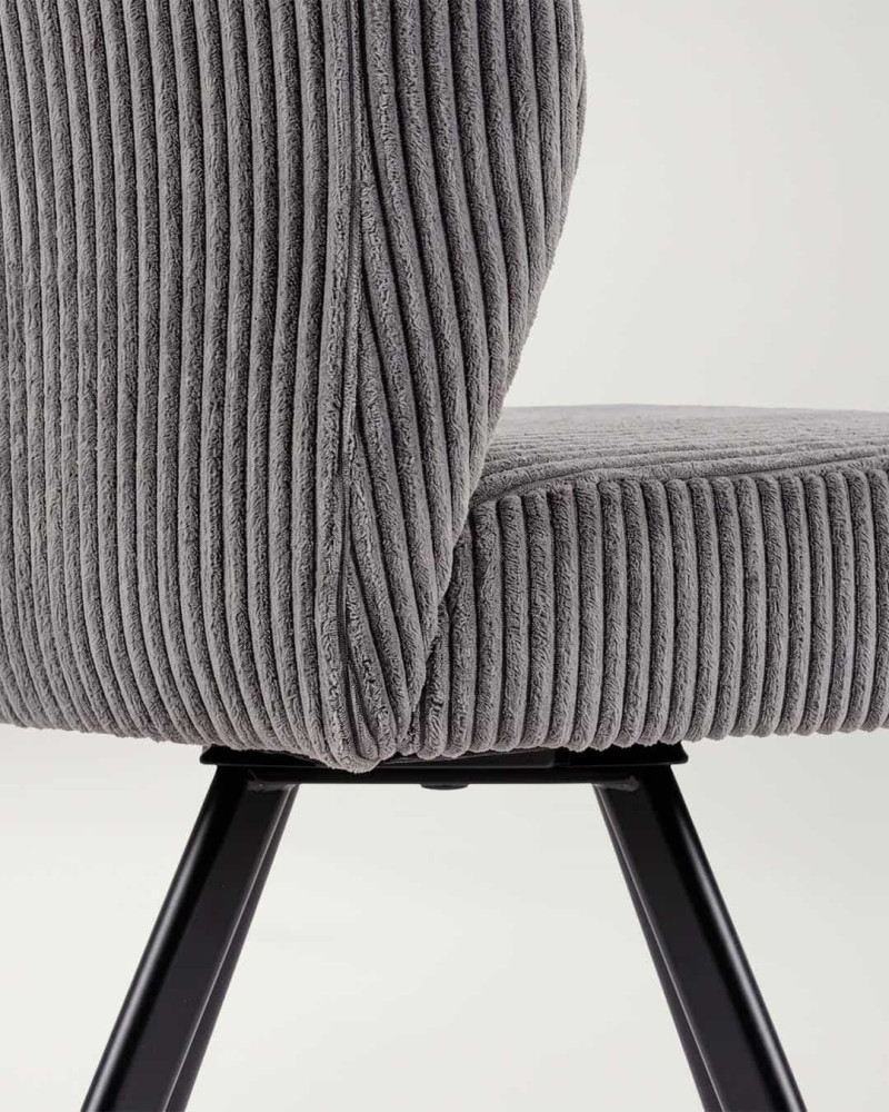 Silla de comedor asiento con muelles KETO gris-detalle