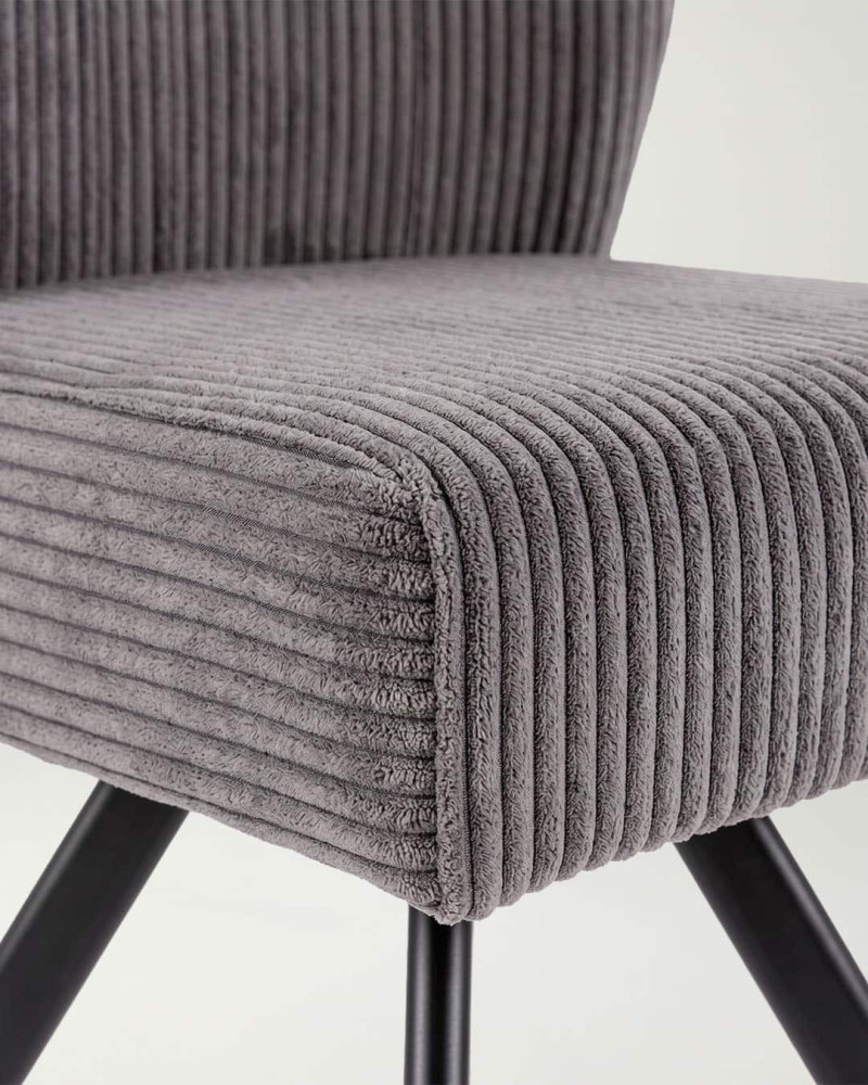 Silla de comedor asiento con muelles KETO gris-detalle2