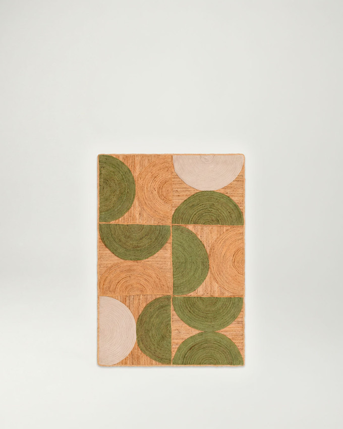 Alfombra natural verde yute GREEN