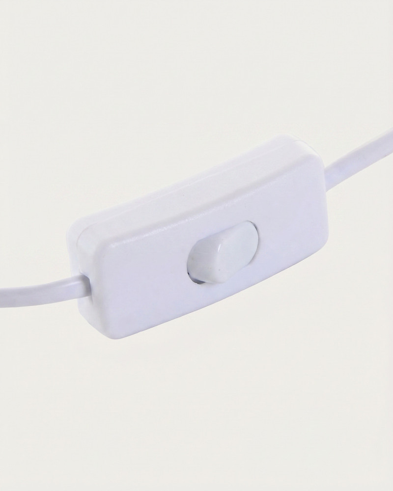 Lámpara mesa resina perro blanco ZAVEN vista ampliada en interruptor