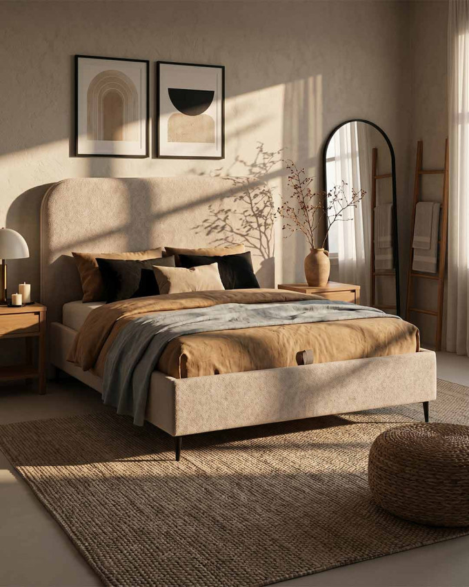 Cama tapizada elegante SAVEN