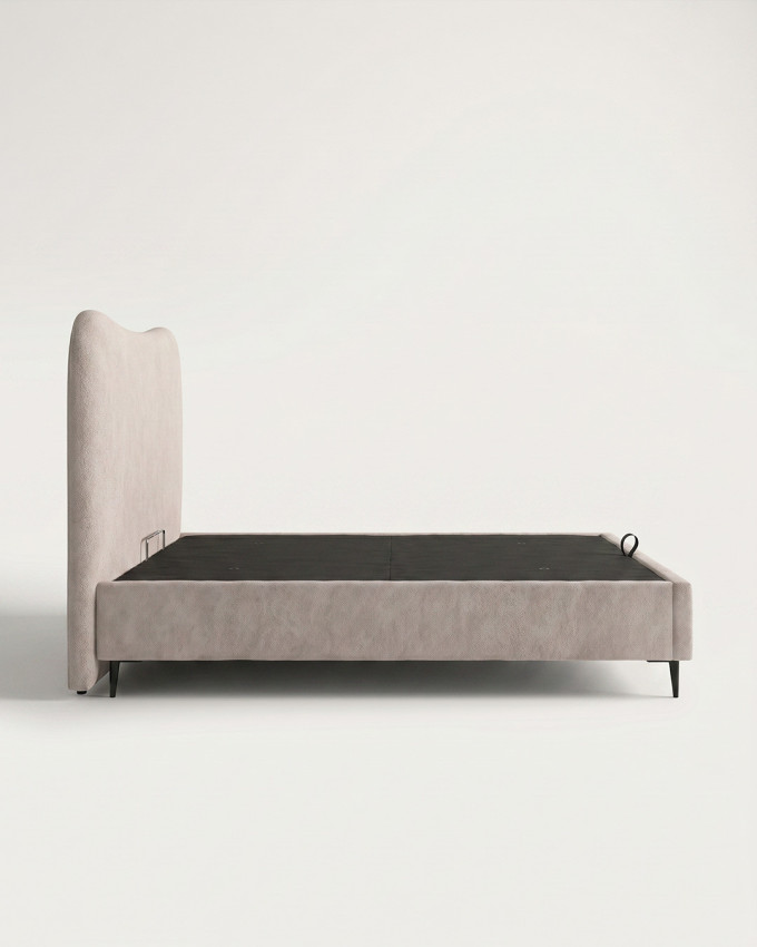 Cama tapizada con canapé con patas ORENZA