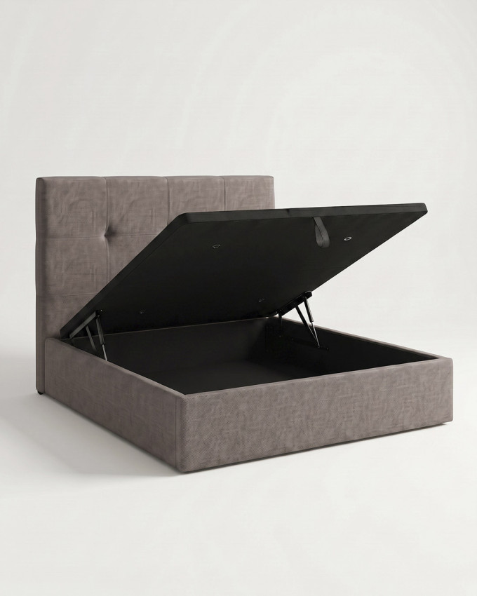 Cama tapizada NILVA vista 3/4 canape abierto hamster