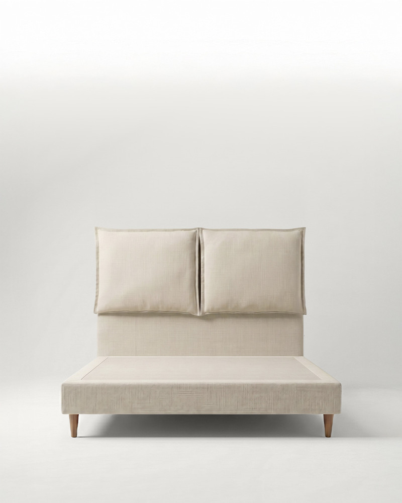 Cama con base tapizada BALOR vista frontal