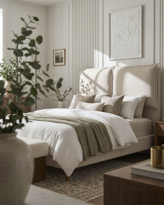 Cama con base tapizada BALOR