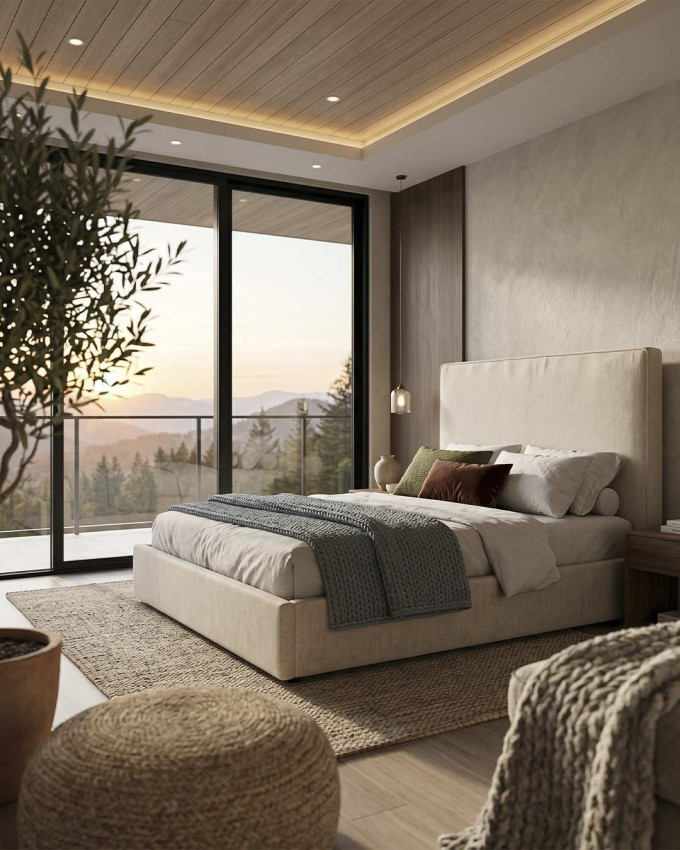 Cama tapizada con canapé VENARO