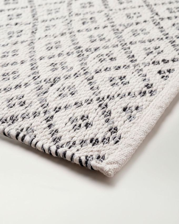 Alfombra gris blanco poliester AMIA