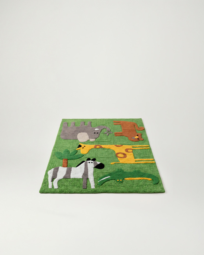Alfombra animales verde GREEN | Rey Home